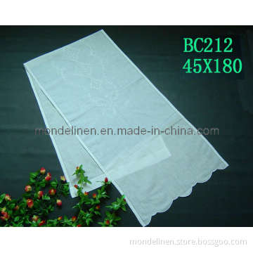 Linen Table Runner with Embroidery and Special Border (TR--02)